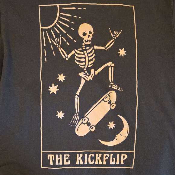The Kickflip Skeleton Dark Gray Tshirt - Picture 3 of 4